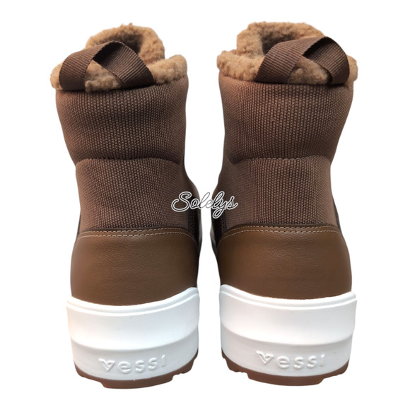 Vessi Alta Mens 13 High Top Waterproof Vegan Leather Dark Teak Tan Brown Boot - Picture 7 of 9